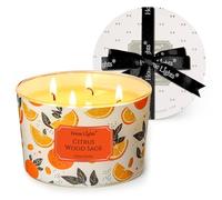 HomeLights Bougies parfumées Sauge aux agrumes | Bougies de soja 18oz, styles variés et éclectiques, grands pots à 4 mèches | Bougies idéales pour les événements, la décoration intérieure