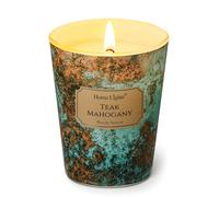 HomeLights Grande bougie en pot | Bougies parfumées longue durée à 1 mèche, 6.7oz, cire de soja naturelle pour une ambiance chaleureuse, cadeaux chics industriels pour femmes et hommes, Teck acajou