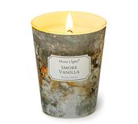 HomeLights Grande bougie en pot | Bougies parfumées longue durée à 1 mèche, 6.7oz, cire de soja naturelle pour une ambiance chaleureuse, cadeaux chics industriels pour femmes et hommes, Vanille fumée