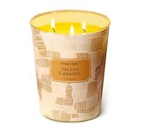 HomeLights Grande bougie en pot | Bougies parfumées longue durée à 3 mèches, 34oz, cire de soja naturelle, pour une ambiance chaleureuse et chaleureuse Caramel salé