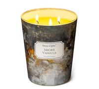 HomeLights Grande bougie en pot | Bougies parfumées longue durée à 3 mèches, 34oz, cire de soja naturelle, parfum d'intérieur, cadeaux chics et industriels pour femmes et hommes, Vanille fumée