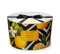 HomeLights Grande bougie en pot | Bougies parfumées longue durée à 4 mèches, 18oz, en cire de soja naturelle, pour une ambiance parfumée, styles variés et éclectiques citron d'Amalfi