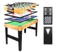 homelikesport Table de jeu multifonction 10 en 1 avec babyfoot, hockey, tennis de table, billard, shuffleboard, bowling et 4 jeux de société, baby-foot pour enfants et adultes