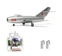 HomelivantaCo MinimumRC MiG-15 Micro EDF Jet RC Kit d'avion avec ventilateur conduit de 30 mm 2S 4CH Stabilisation gyroscopique Loisirs Avion à aile fixe (accélérateur droit/moteur brossé/2 batteries)