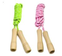 Homello Corde à sauter réglable pour enfants, corde de saut avec poignée en bois et corde en coton, idéale pour l'entraînement physique/jeu/exercices de combustion de graisse - 260 cm