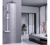 HOMELODY Colonne de Douche Thermostatique Ensemble de Douche Chromé Système de Douche Robinetterie en Laiton Kit de Douche Réglable