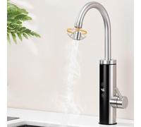HOMELODY Robinet Électrique 230V avec Chauffe-Eau Instantané, Mitigeur de Cuisine à Contrôle Tactile & Affichage LED, Robinet Inox Anti-Éclaboussures Pivotant 360°, Idéal Cuisine, Jardin & Camping