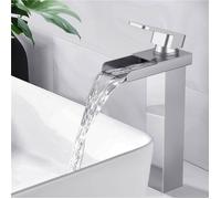 HOMELODY® Robinet Salle de Bain Cascade Haut Mitigeur Lavabo Mitigeur Évier en Laiton Chromé Design Moderne