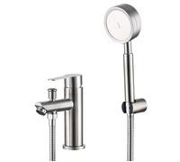 HOMELODY Robinet Salle de Bain Mitigeur de Douche avec Pommeau et Flexible Kit de Robinet Monotrou à Double Usage Brossé
