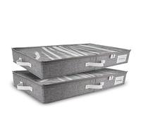 HOMELUX THEORY Lot de 2 boîtes de rangement à profil bas sous le lit, organisateur de rangement fin sous le canapé avec bacs et couvercles, boîte de rangement sous le lit idéale pour les vêtements