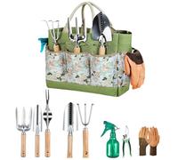 Homelyze Garden Tools Set - 9pcs Stainless Steel Gardening Tools with Ergonomic Non-Slip Handles&Storage Bag, Perfect for Small Gardens, Balcony&Beginners, Ideal for Planting, Weeding&Pruning (1set)