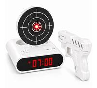 Homelyze Interactive Target Alarm Clock Game, Wake Up Game Alarm Clock for Heavy Sleepers, LED Digital Display with Voice Recording & Custom Ringtones, Fun Gift for Teens & Adults (White)