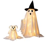 Homemade Ghost Decor Light Up Ghost Walking Dog Haunted House Figurines