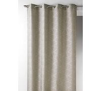 Homemaison 09348-8-AL Rideaux Jacquard avec Oeillets Ronds Lin/Argent 140 x 260 cm