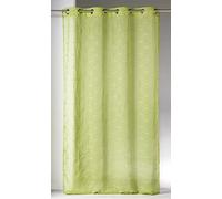 Homemaison 806443 Voilage Motif Cercles Etamine/Polyester Anis 1 x 140 cm