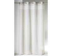 Homemaison 806491 Voilage avec Parement Motif Fantaisie Etamine/Polyester Naturel 1 x 140 cm