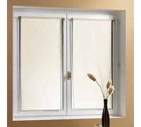 Homemaison 813205 Paire de Vitrages Droit Etamine/Polyester Ivoire 1 x 60 cm