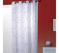 HomeMaison 88674-1 Panneau Voilage Fantaisie Tissé Brodée en Zig Zag Polyester Noir 0,2 x 140 x 240 cm