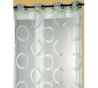 HomeMaison 88675-3 Panneau Voilage Organza Jacquard Polyester Ivoire 0,2 x 140 x 240 cm
