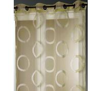 HomeMaison 88675-4 Panneau Voilage Organza Jacquard Polyester Beige 0,2 x 140 x 240 cm