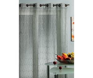 HomeMaison.COM HM69807641 Rideau Organza Brodé Polyester Gris 140 x 240 cm