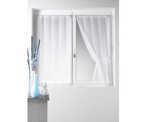 HomeMaison.COM HM69813003 Vitrage à la Paire Droite Tissé Polyester Blanc 60 x 160 cm