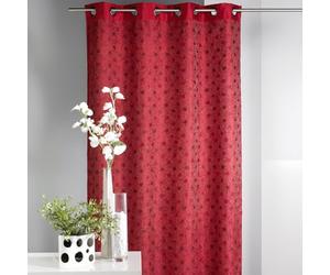 HomeMaison.COM HM69851425 Rideau Ameublement Shantung Doublé Fantaisie Polyester Rouge 130 x 250 cm