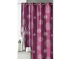 HomeMaison.COM HM69851435 Rideau Ameublement Taffetas Imprimé Argent Polyester Prune 140 x 260 cm