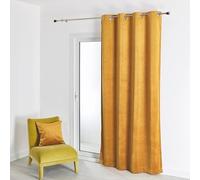 HomeMaison.com Rideau Suedine - Rideau Uni - Rideau Occultant - Rideau Jaune Ocre - Rideau 140X260