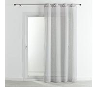 HomeMaison.com Rideau Voilage Traditionnel - Rideau uni Effet Lin - Rideau Voilage Gris Perle - Rideau 140 x 240 cm - Rideau oeillet Argent - Voilage tamisant - Voilage fenêtre Moderne