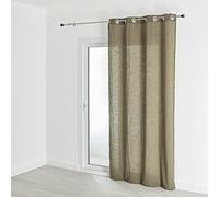 HomeMaison.com Voilage Effet gaz de Coton, Kaki, 135 x 260 cm