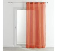 HomeMaison.com Voilage en étamine Fantaisie à oeillet, Corail, 140 x 260 cm