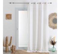 HomeMaison.com Voilage en Etamine - Voilage Occultant - Voilage Blanc - Voilage 140X240