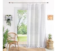 HomeMaison.com Voilage en Etamine - Voilage Unie - Voilage Blanc - Voilage 140X240