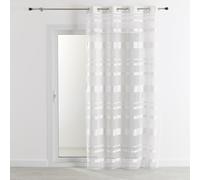 HomeMaison.com Voilage Rayures Horizontales, Blanc, 140x240 cm