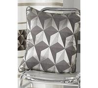 HomeMaison Coussin en Jacquard à imprimés géométriques, 100% Polyester, Bordeaux