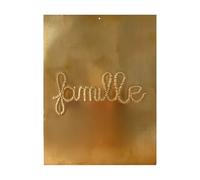 Homemaison - Déco Murale Laiton Martelé Famille - Métal Doré Vieilli - Accessoires Déco Mobiliers - Art pour Salon, Chambre, Cuisine, Bureau - 20 x 15 cm - Doré