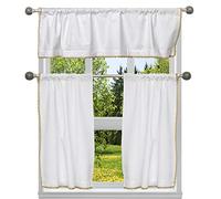 Homemaison - Ensemble de Rideaux de Cuisine et d'étage, Or Blanc., 58x15