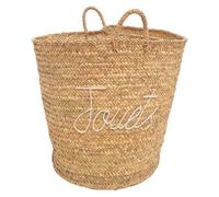 Homemaison - Grand Panier Naturel Jouets XL - Osier Tressage Artisanal - 2 Anses Robustes pour Transport Facile - Idéal pour Rangement Jouets, Plaids - 50 x 50 x 60 cm - Blanc