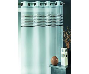 HomeMaison HM691348862 Rideau Voilage Étamine Parement Tissé dans le Haut Taupe