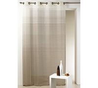 HomeMaison HM69381985 Voilage Fantaisie à Rayures Horizontales Dégradées Polyester Gris 140 x 240 cm