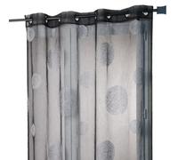HomeMaison HM6980774631 Voilage en Étamine Brodé de Ronds Mêlés Noir