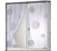 HomeMaison HM698127500060 Vitrage Brodé Ronds Mêlés tamine Blanc 60 x 160 cm