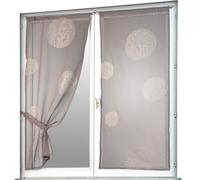 HomeMaison HM698127506280 Vitrage Brodé Ronds Mêlés Étamine Taupe 80 x 160 cm