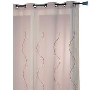 Homemaison HM698853962 Panneau Étamine Brodée Fantaisies Jeu de Lignes Taupe 140 x 240 cm