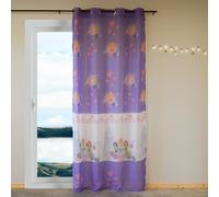 HomeMaison HM69922980 Voilage Fantaisie à Imprimés Princesses Polyester Parme 140 x 240 cm