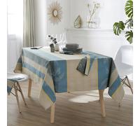 Homemaison - Nappe Carrée Tropicale À Jacquard Enduit Bleu Azur Carrée 150x150 Cm