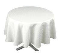 Homemaison - Nappe Ronde Extérieure Esprit Bord de Mer - Polyester Enduit - Anti-Taches et Imperméable - Idéale pour Jardin et Cuisine - Accueille 4 à 6 Convives - Ø 160 cm - Écru