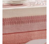 Homemaison - Nappe Ronde/Ovale Enduite Charleston Orange Corail 170x240 Cm