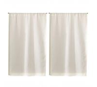 Homemaison - Paire De Petits Rideaux Unis En Etamine Beige 55x90 Cm